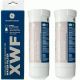 GE 2 Pack XWF Replacement Refrigerator Water Filter, White | Plastic | Chlorine Taste & Odor Removal | Compatible with GE | Carbon/Charcoal Filtration