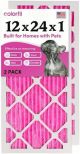 Colorfil 12 in. x 24 in. x 1 in. Odor Removal and Color Changing Pleated Furnace Air Filter, MERV 8 (2-Pack)